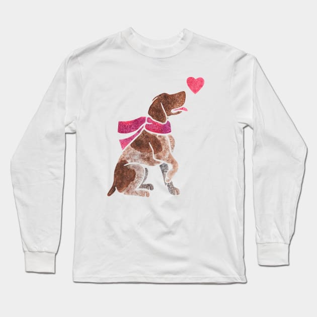 Watercolour German Pointer Long Sleeve T-Shirt by animalartbyjess